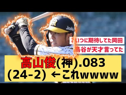 高山俊(神).083(24-2) ←これwww【なんJ反応】あ…終わったわ