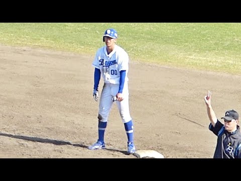 中日ドラゴンズ2軍ファーム　二塁ランナー石岡諒太【2022年プロ野球 ウエスタンリーグ ナゴヤ球場】