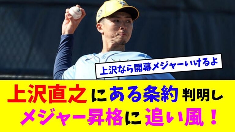 上沢直之にある条約判明しメジャー昇格に追い風！【なんJ反応】