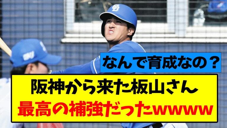 元阪神・板山、もう大爆発するwww【なんJ】【中日】