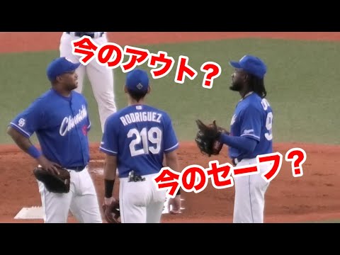 【今のどう思う？的な感じのビシエド選手】ショートライナーで1塁帰塁のセーフの判定にリクエスト！助っ人３人のトーク！2024/03/06