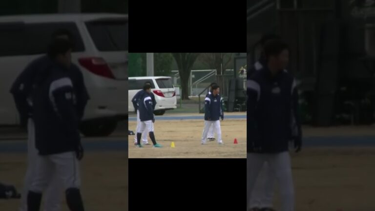 【スワローズ戸田二軍キャンプが寒そう】往復ダッシュ 西田明央などの姿（ヤクルトスワローズ 戸田球場2024年2月2日）