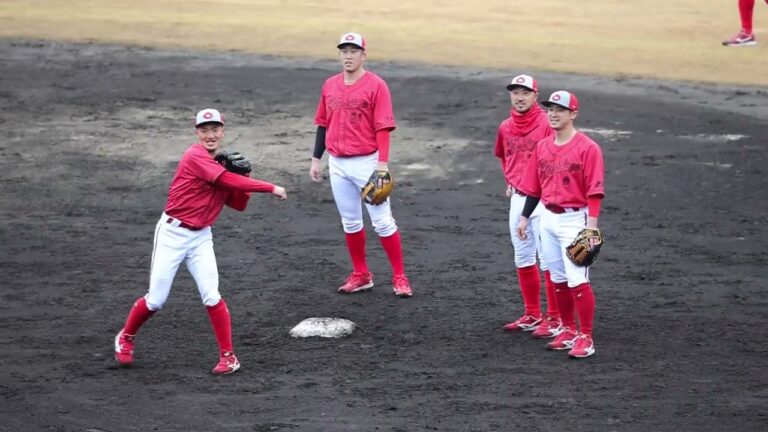 カープ選手の声出し最高(笑) カープ日南キャンプ　内野陣ノック練習 2024.2.4