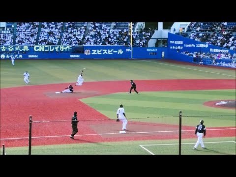 ホークス 川村友斗 と 牧原大成 の重盗得点シーン！2024.3.10(ZOZOマリン)