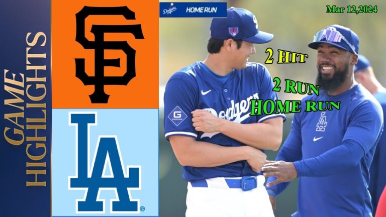 ジャイアンツ vs. ドジャースの試合ハイライト 2024 年 3 月 12 日 |  MLB ハイライト | 春季トレーニング。