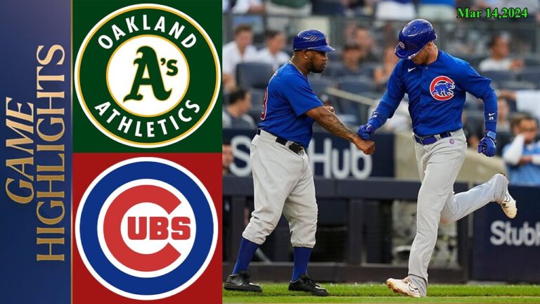 オークランド・アスレチックス対シカゴ・カブスの試合ハイライト (今日) |  MLB ハイライト | 春季トレーニング。