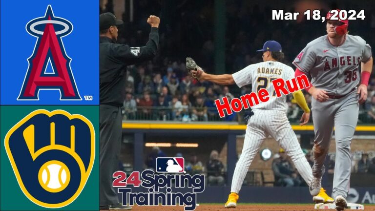 ロサンゼルス・エンゼルス vs ミルウォーキー・ブルワーズ 2024年3月18日 試合ハイライト |  MLBスプリングトレーニング