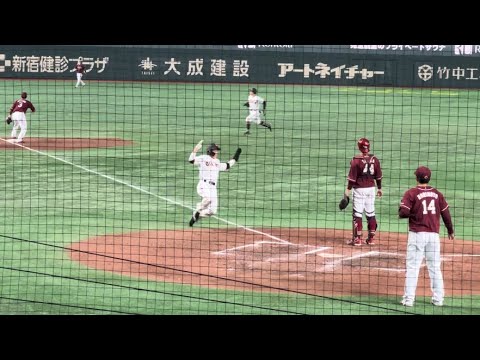 巨人9回裏、重信が大爆走！梶谷スリーベースでサヨナラ場面の大騒ぎな最終回ハイライト【巨人対楽天】2024/3/24(日)