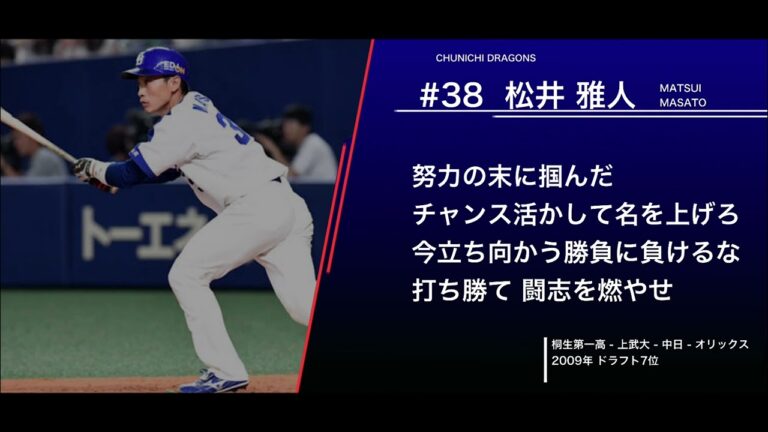 中日ドラゴンズ  松井雅人  応援歌