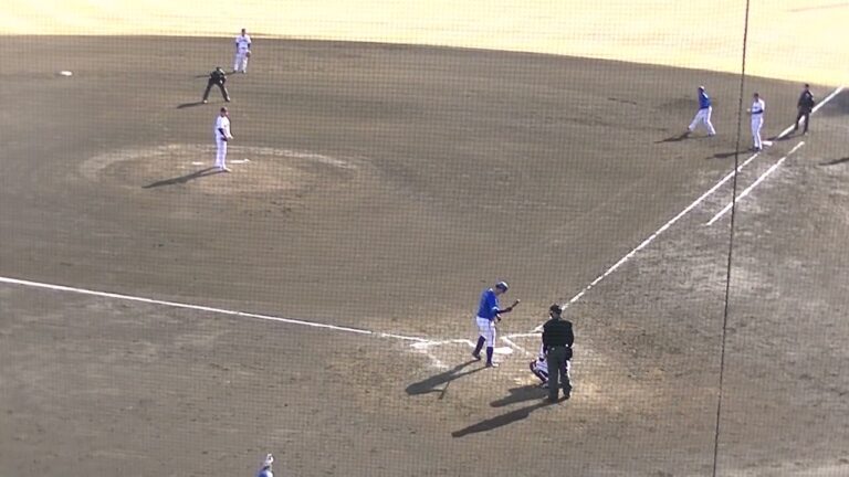 DeNA益子京右 サード線抜くタイムリーツーベースヒット（2024年3月13日 教育リーグ 読売ジャイアンツ対 横浜DeNAベイスターズ）