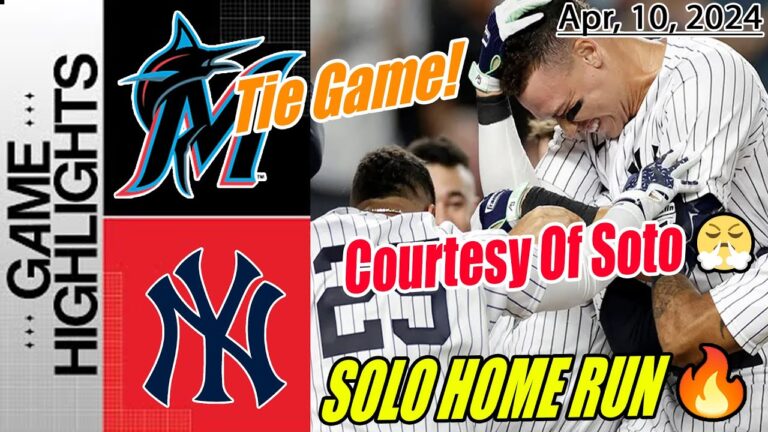 ニューヨーク・ヤンキース vs マイアミ・マーリンズ [Highlights] ソロホームラン  [Tie Game! Courtesy Of Soto] |  MLB