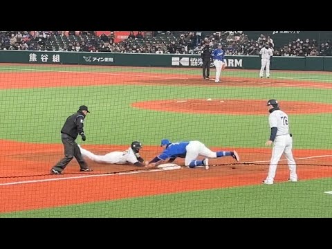 【新戦力】元山飛優 内野安打→ワイルドピッチで好走塁→外崎修汰のレフト前で同点！【西武vs中日】2024/3/12