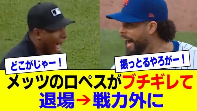 メッツのロペスが退場処分でグラブを客席に放り投げていた！さらに球団批判で戦力外に #大谷翔平