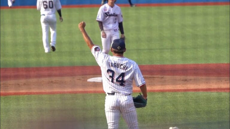 今日も田口麗斗が4人で締めた！勝利の瞬間ハイタッチ！東京ヤクルトスワローズ 2024/06/08 交流戦