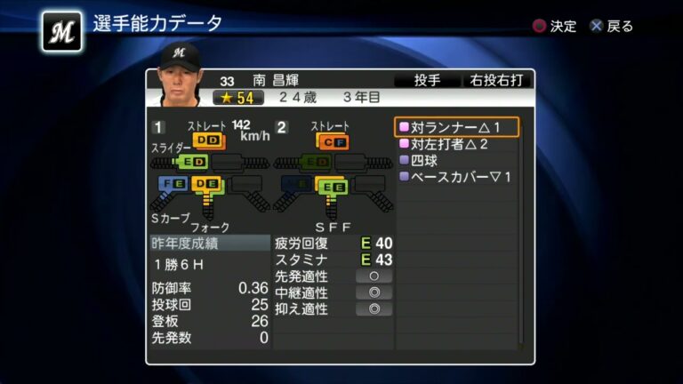 【プロスピ2013選手能力】ロッテ 33 南昌輝選手