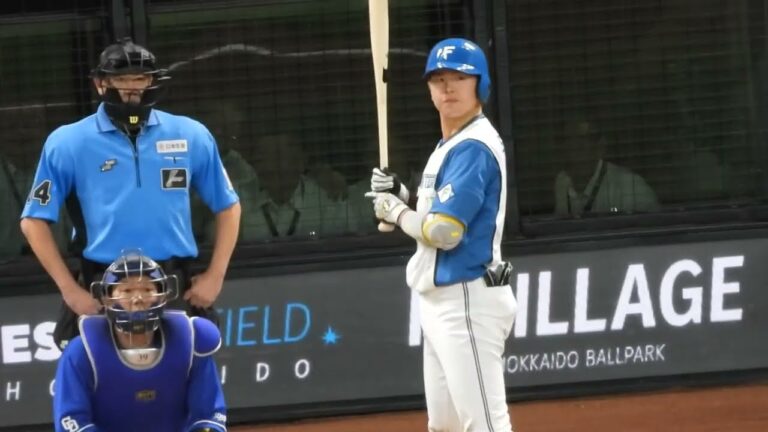満塁のチャンスで清水優心が打席に入り高橋宏斗から三振に抑えられてしまう…田宮くん…エスコンフィールド北海道日本ハムファイターズ対中日ドラゴンズ