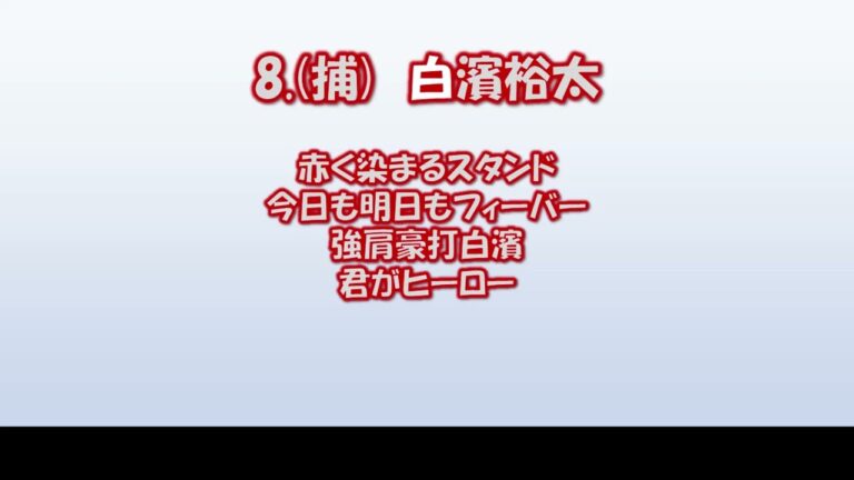 白系の文字の入った選手名で1-9