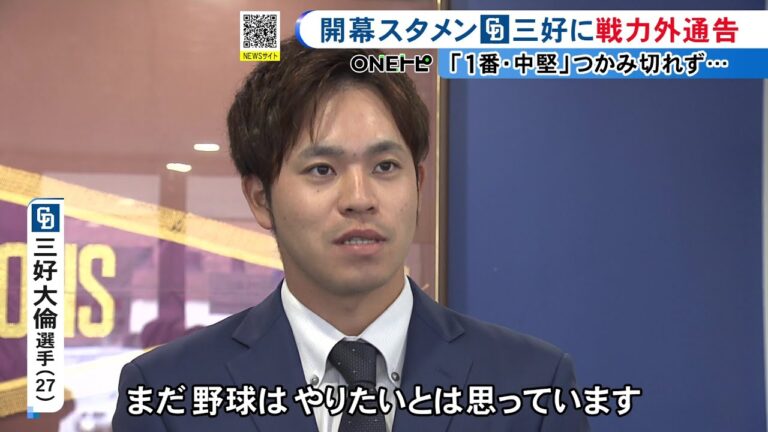 “開幕1番”がチームを去る…中日・三好大倫に戦力外通告 5月以降は二軍生活続く「まだ野球はやりたい」