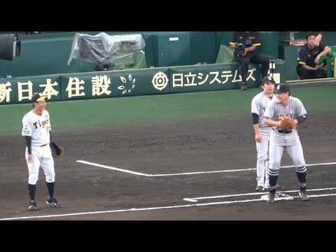 【爆笑！岡本と植田海が仲良く笑いながお話しする！！大山と丸も談笑する！】阪神対巨人