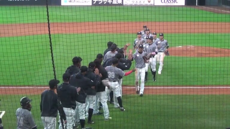【現地撮影】メルセデス ロッテ移籍後初勝利試合 試合後選手ハイタッチ＆挨拶 in エスコンフィールド北海道 20230514