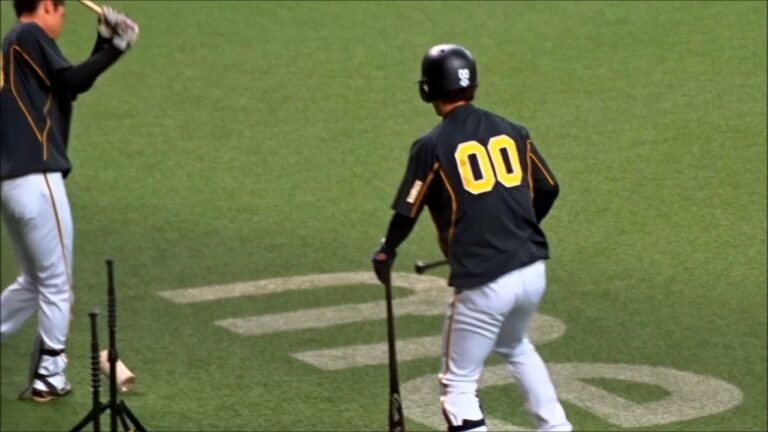 20190616阪神対オリックス試合前：上本選手と荒木選手のやり取り