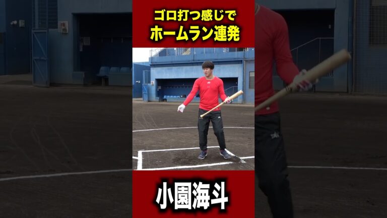 手前にゴロ打つ感じでホームラン連発するプロ野球選手 #小園海斗
