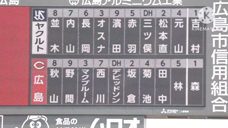 2023 3.12 広島東洋カープ対ヤクルトスワローズ　カープ1～9選手応援歌🎵