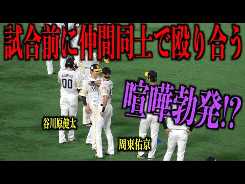 喧嘩勃発!?試合前に仲間同士で殴り合う周東佑京と谷川原健太【福岡ソフトバンクホークス】