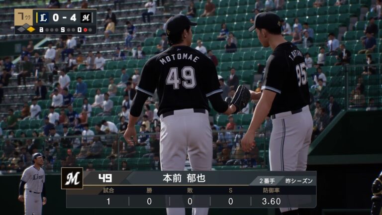 【プロスピ2024フィールドプレイ/NPB TheShow24】ロッテ 49 本前郁也選手 Marines Fumiya Motomiya