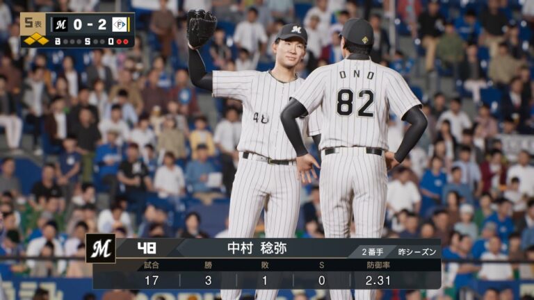 【プロスピ2024フィールドプレイ/NPB TheShow24】ロッテ 48 中村稔弥選手 Marines Toshiya Nakamura
