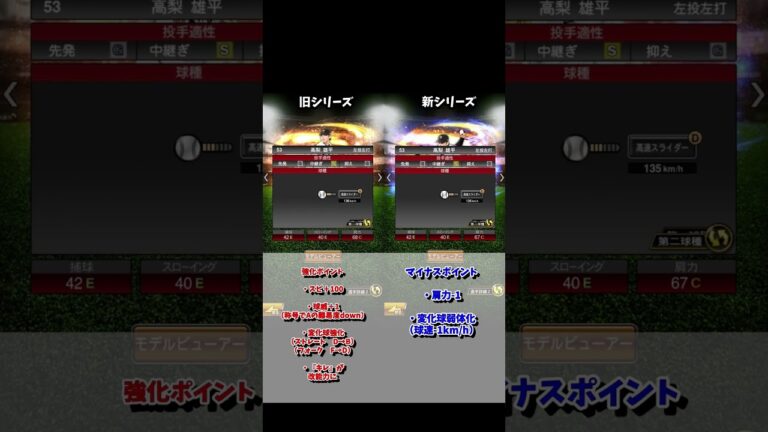【プロスピA】変更点まとめ　高梨雄平