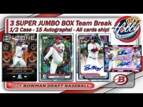 2024 ボーマン ドラフト 1/2 ケース (3 スーパー ジャンボ ボックス) チーム ブレーク #4 eBay 12/13/24