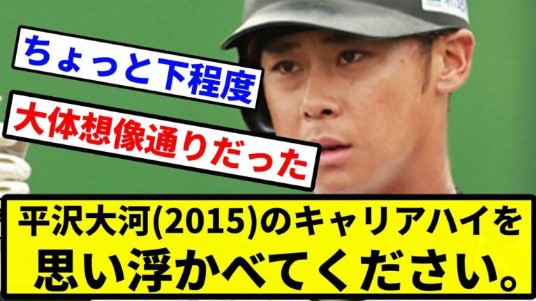 【お前 思い浮かべたな】平沢大河のキャリアハイを 思い浮かべてください。【プロ野球反応集】【プロ野球反応集】