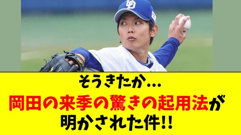 【中日】岡田俊哉の来季の驚きの起用法が判明した件！