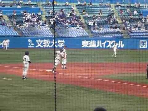 2014年10月11日　明治大　高山俊選手　秋季リーグ1号2ランホームラン【阪神ドラフト１位】
