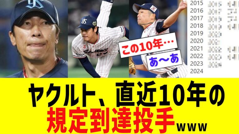ヤクルト、直近10年の規定到達投手www