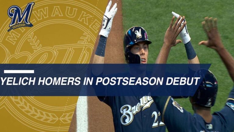 Christian Yelich belts a 2-run homer in the NLDS