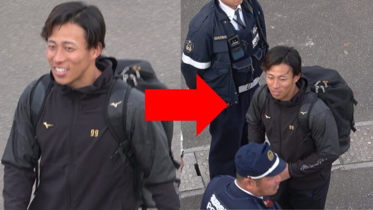 野村勇がイケメンスマイル爆発！福岡県警察に挟まれるWプロ野球福岡ソフトバンクホークス【神ファンサが粋】自主トレ2025@光陵グリーンスタジアム