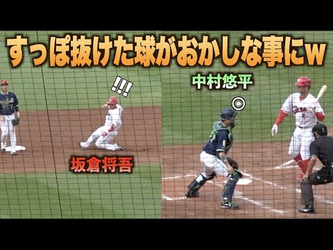 打って走って大立ち回り！坂倉将吾が中村悠平を焦らせる見事な二盗を決める！#広島#カープ#東京#ヤクルト#スワローズ