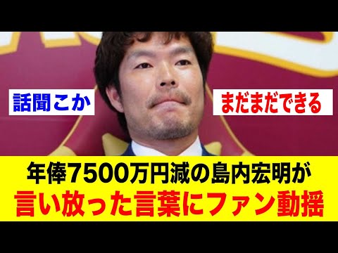 年俸7500万円減の島内宏明が言い放った言葉にファン動揺【野球情報反応スレ】【2ch 5ch】【なんJ なんG】