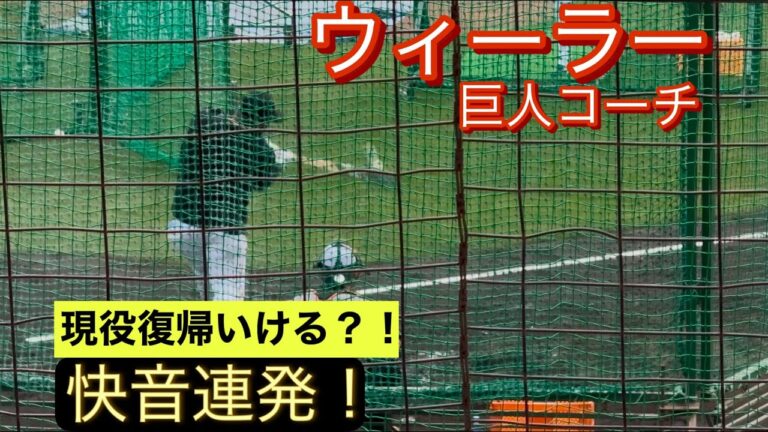 元巨人　ウィーラー　フリー打撃で快音を連発！現役復帰あるか？