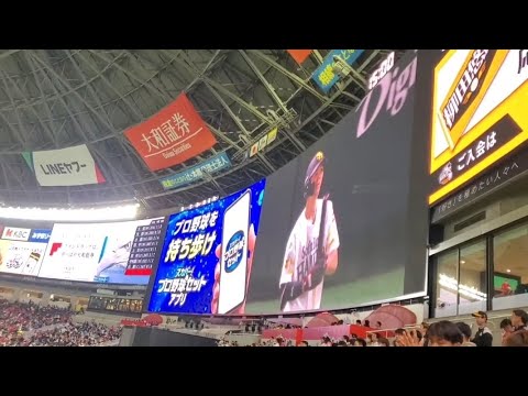 20240323　緒方理貢 第2打席の登場曲【｢遥か｣／GReeeeN】　8回ｳﾗ　中日ﾄﾞﾗｺﾞﾝｽﾞ@みずほPayPayﾄﾞｰﾑ福岡･ﾗｲﾄ外野 ｵｰﾌﾟﾝ戦