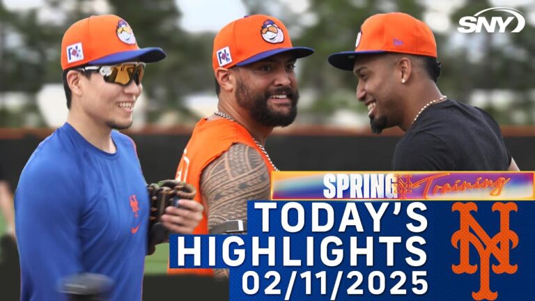 Mets Spring Training PracticeでのSean Manaea、Kodai Senga、Edwin Diaz Pitch |スナイ