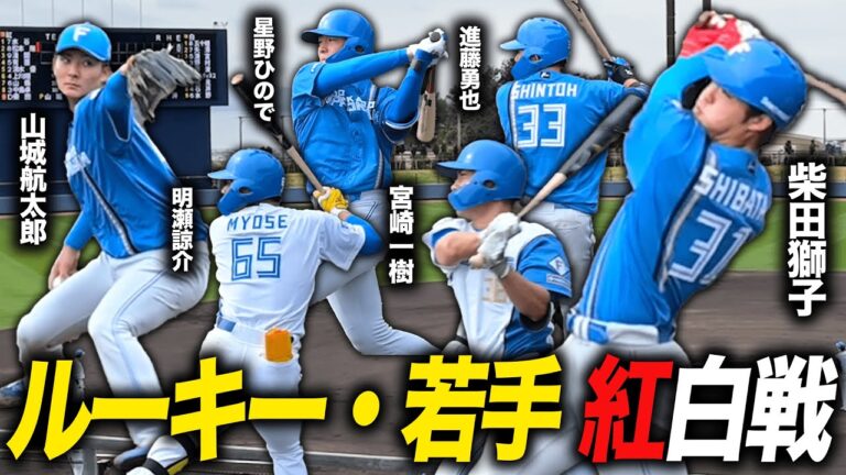 【ドラ1柴田獅子の初打席がエグい】ルーキー紅白戦まとめ＜ファイターズ春季キャンプ2025＞/柴田獅子/矢澤宏太/山城航太郎/進藤勇也/宮崎一樹/明瀬諒介/星野ひので byドラフト女子 【日ハム】