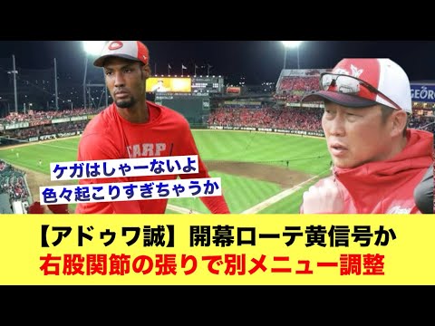 【アドゥワ誠】開幕ローテ黄信号か右股関節の張りで別メニュー調整【広島カープスレ】