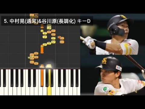 【プロ野球応援歌検証】 中村晃(ソフトバンク)&谷川原健太(ソフトバンク) 長調化 短調化 ハモリ合成