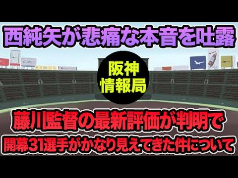 【西純矢が悲痛な本音を吐露】藤川監督の最新評価が判明で開幕31選手がかなり見えてきた件について【阪神タイガース】