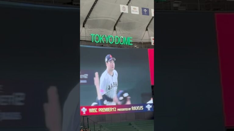 【プレミア12】 決勝戦の選手入場での横山選手の登場シーン！ #プレミア12 #横山陸人 #侍ジャパン #チャイニーズタイペイ #台湾