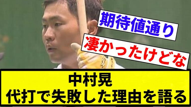 【テンテンテン】中村晃 代打で失敗した理由を語る【プロ野球反応集】【2chスレ】【なんG】