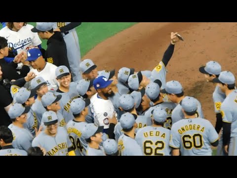 【最後は全員で記念撮影】阪神＆ドジャース両選手が健闘を讃えあい記念撮影【ありがとう】 才木はそれを他所目にグラスノーへ質問攻め